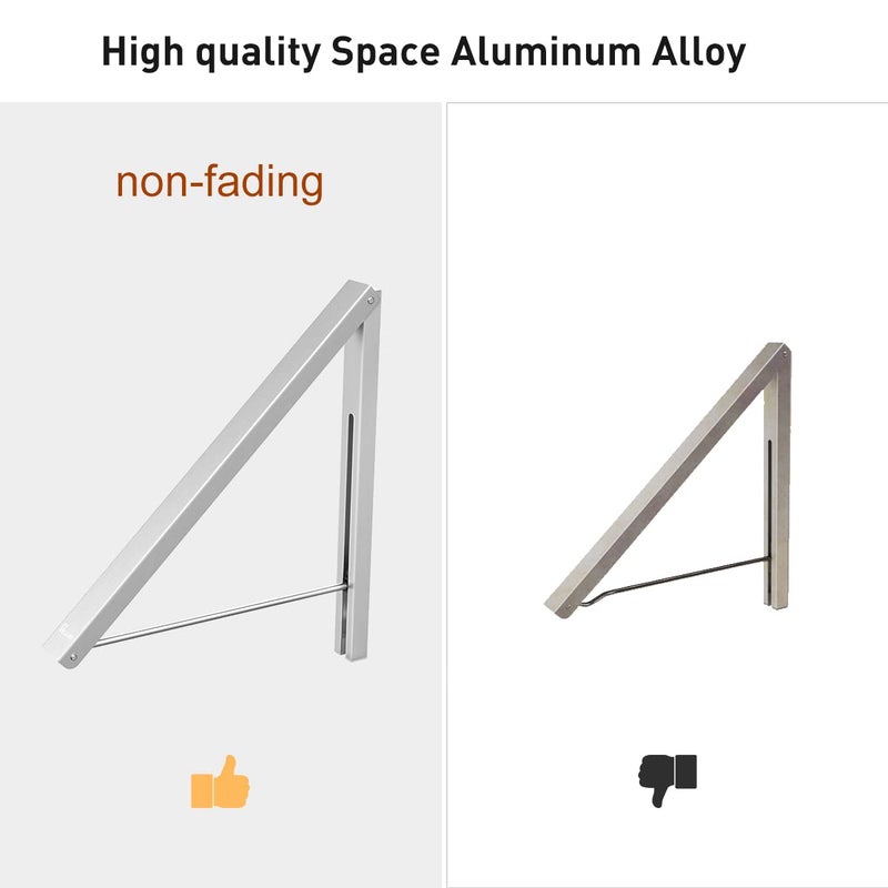 Anjuer Valet Hook Drying Rack Clothes Hanger Folding Coat Racks Aluminum Home Storage Organiser Space Savers 2 Packs - Image 5